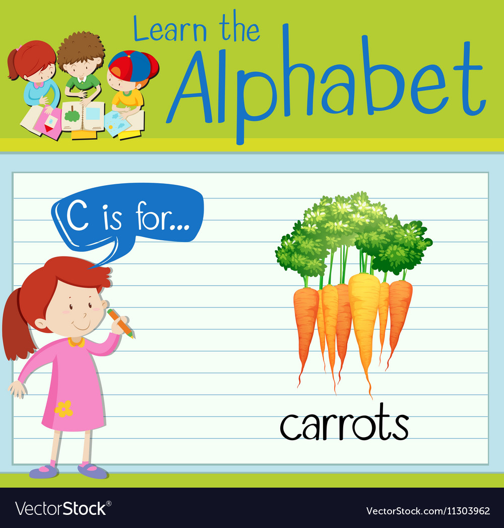 Flashcard letter c is for carrots