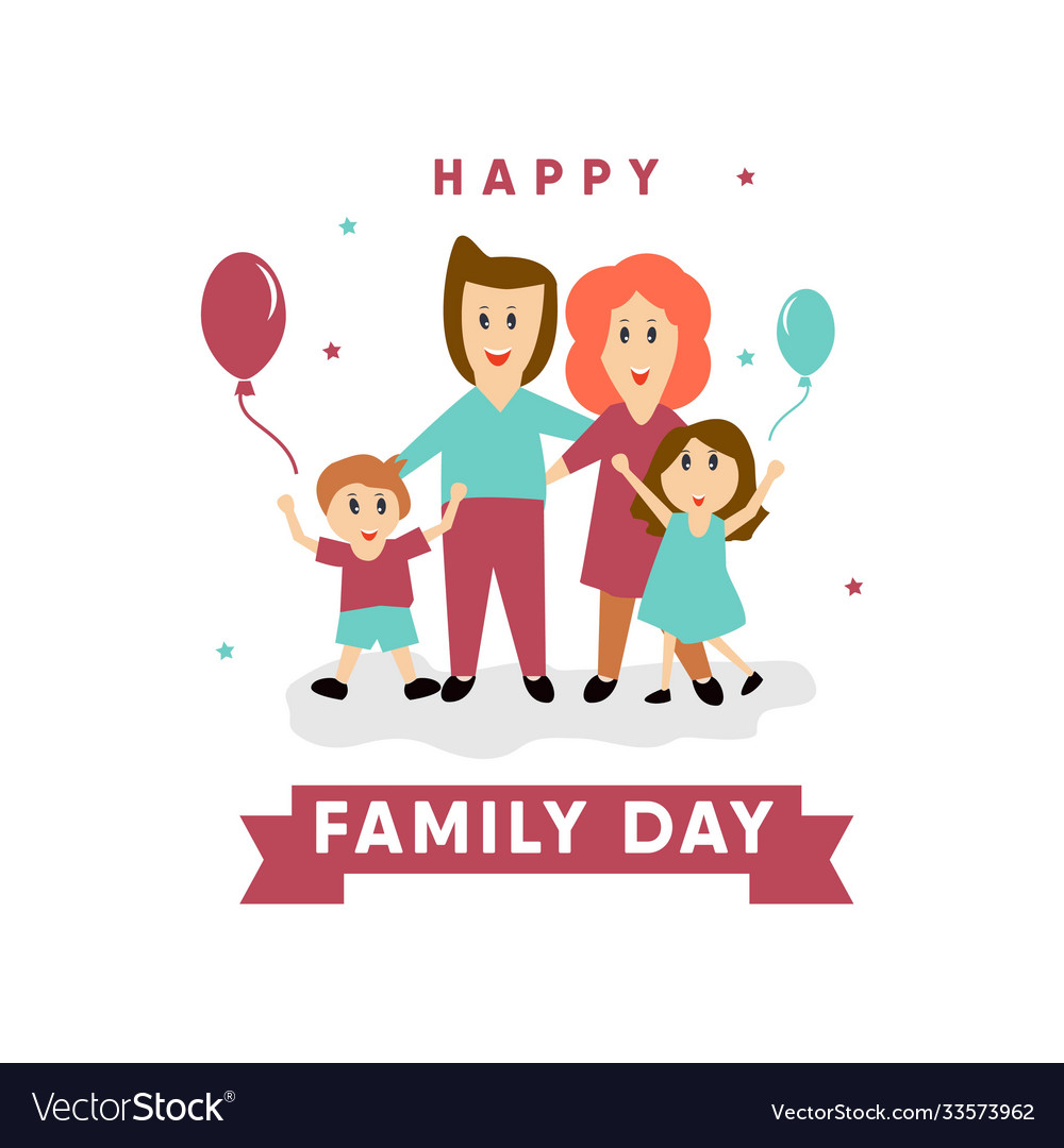 Happy family day template design Royalty Free Vector Image