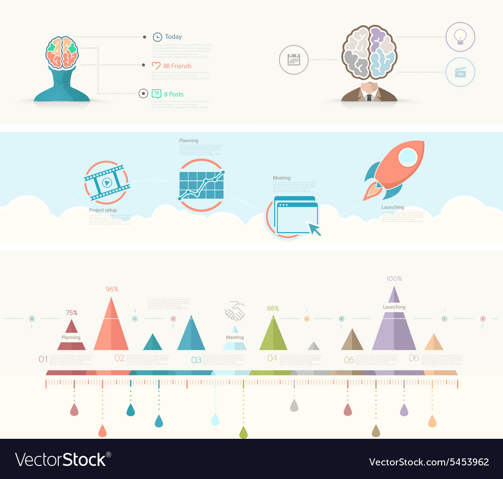 Infographics elements for presentation templates Vector Image