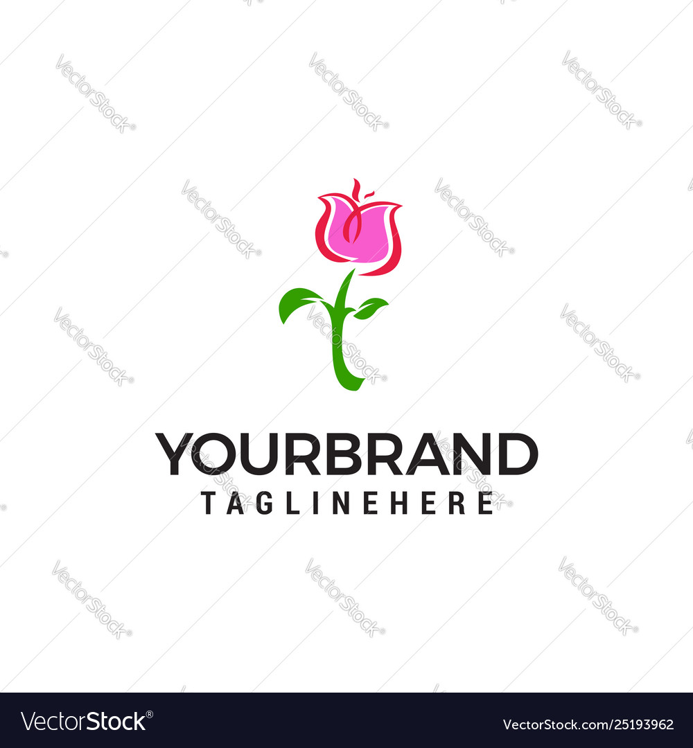 Rose logo design concept template