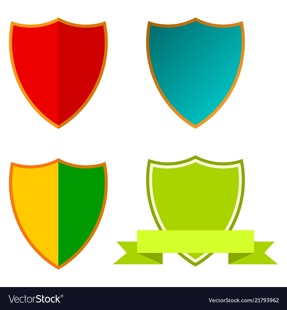 Simple award shield icon set