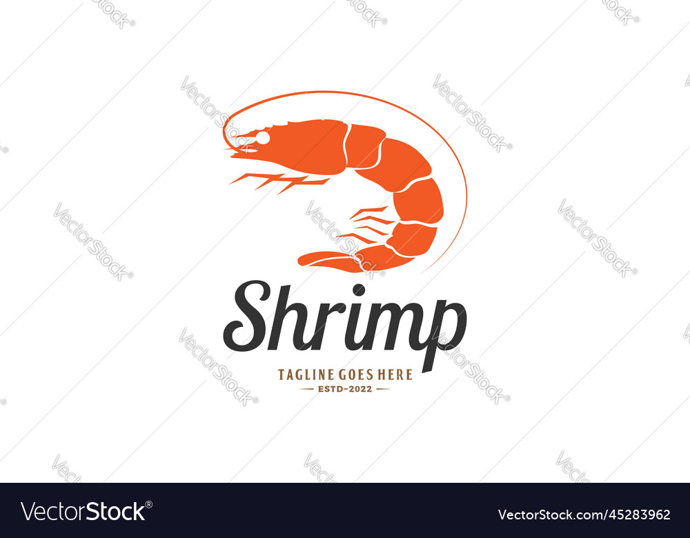 Simple shrimp prawn lobster for seafood Royalty Free Vector