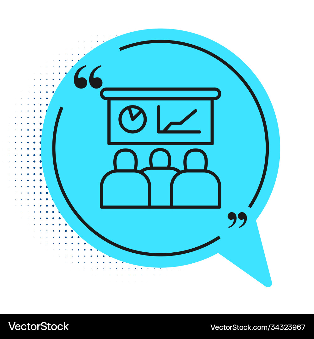 Black line training presentation icon isolated Vector Image