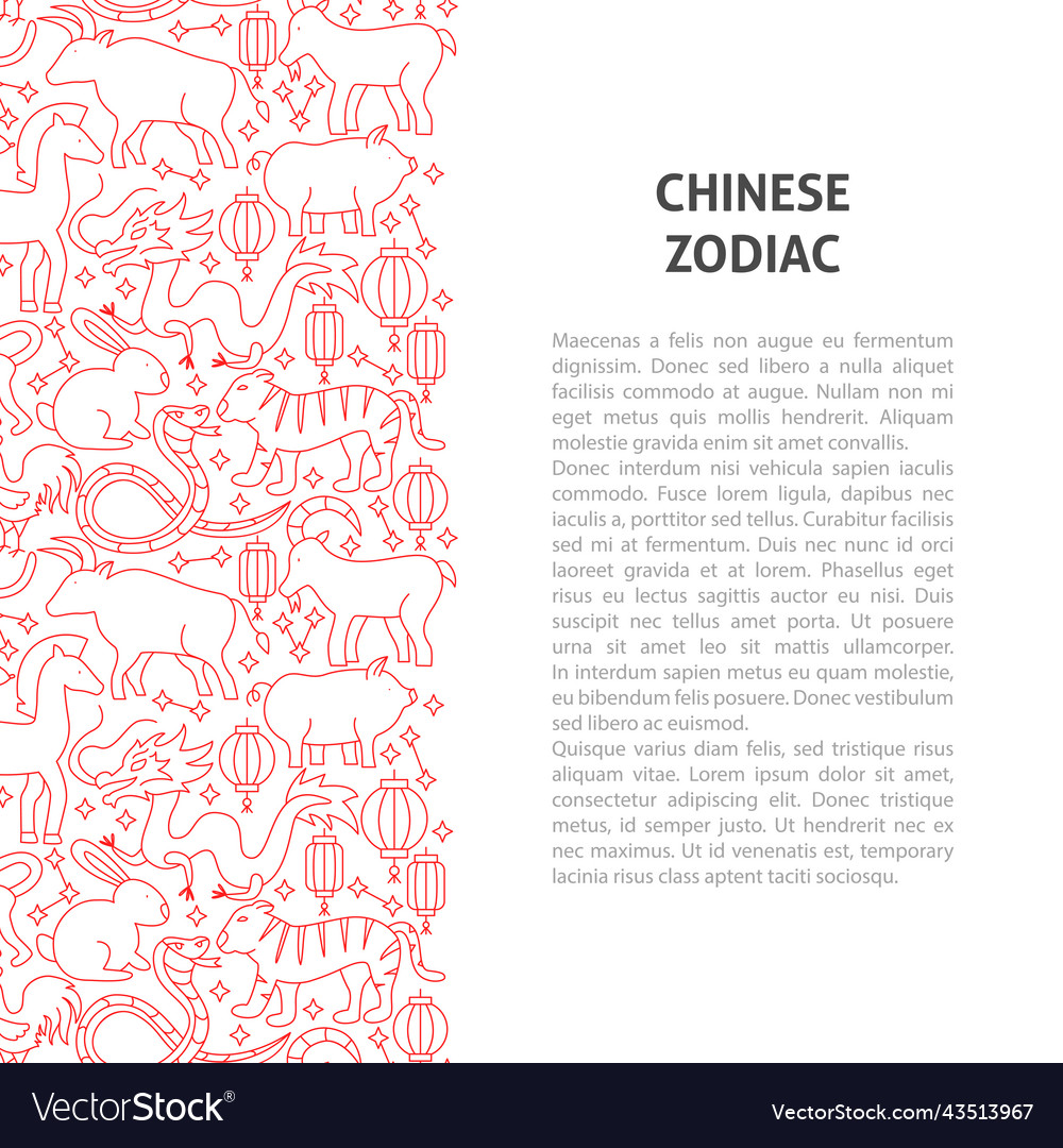 Chinese zodiac line pattern concept