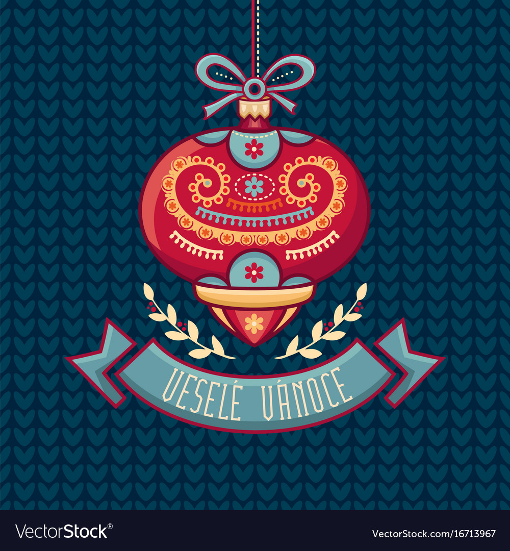 Czech language vesele vanoce christmas message Vector Image