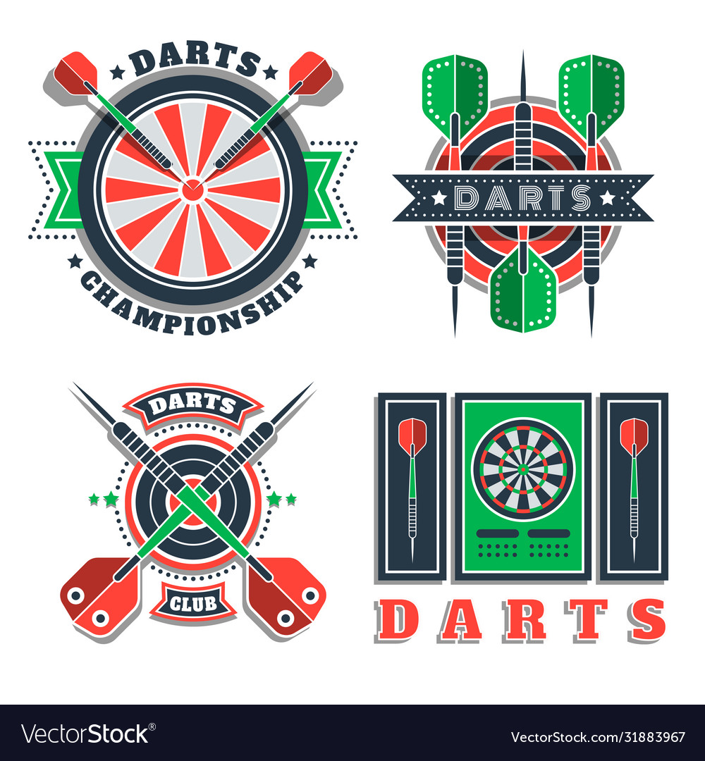 Darts tournament or club logo Royalty Free Vector Image