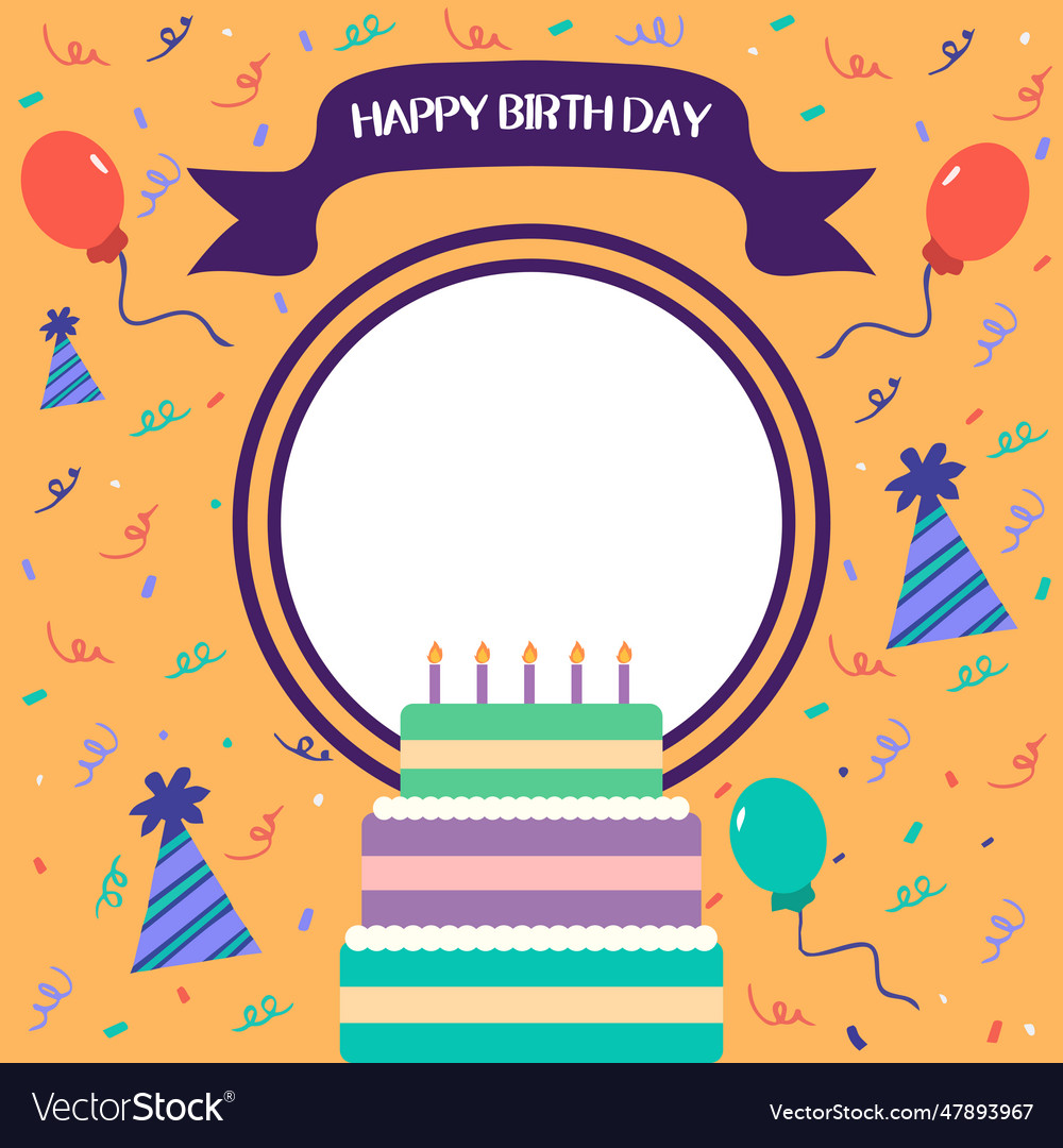 Happy birthday frame Royalty Free Vector Image