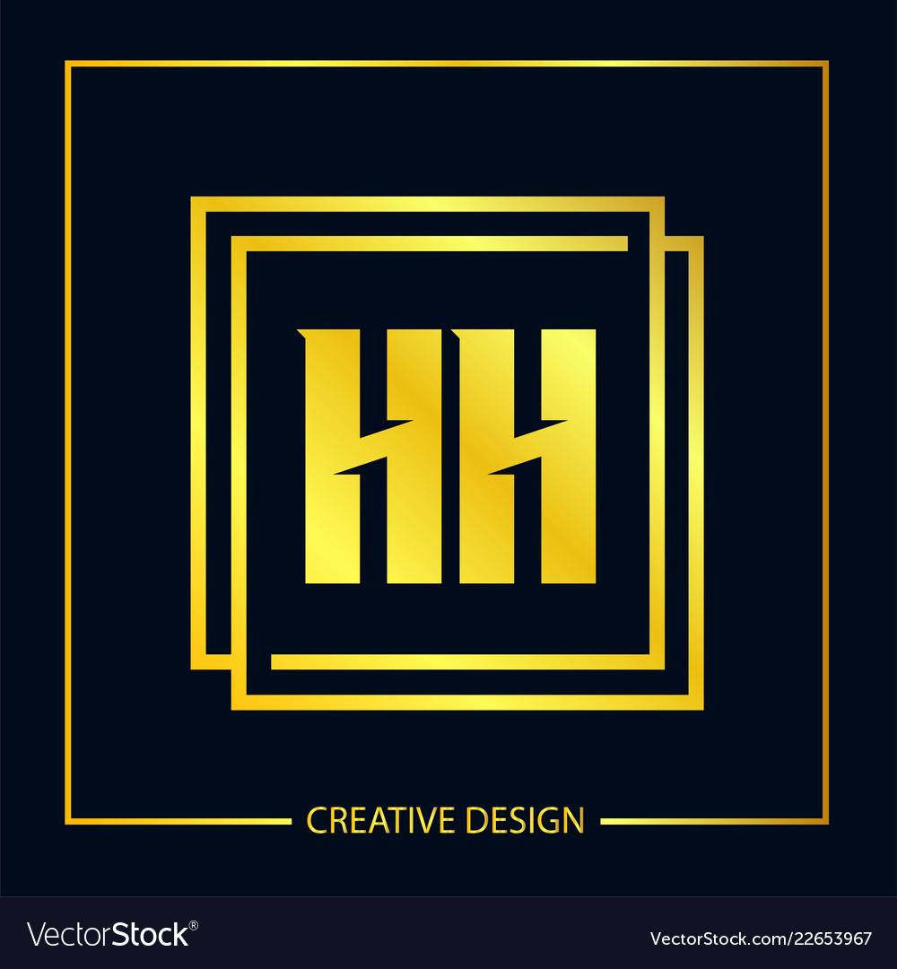 Initial letter hh logo template design