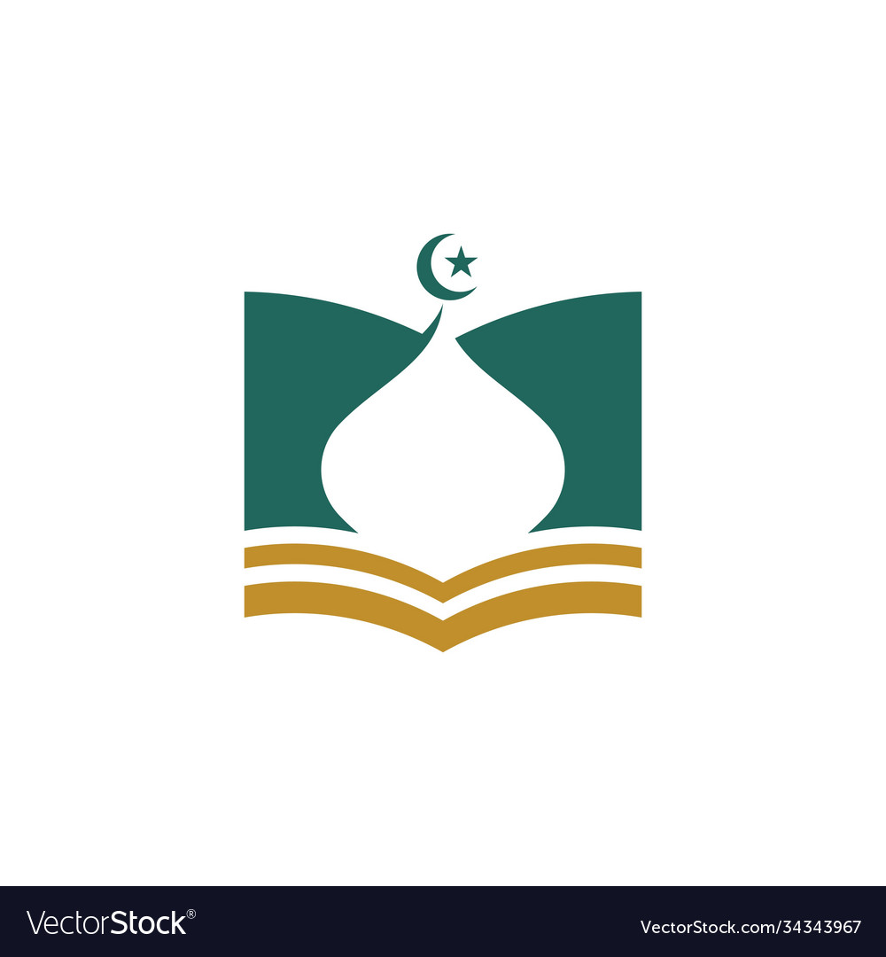 Islamic school icon design Royalty Free Vector Image