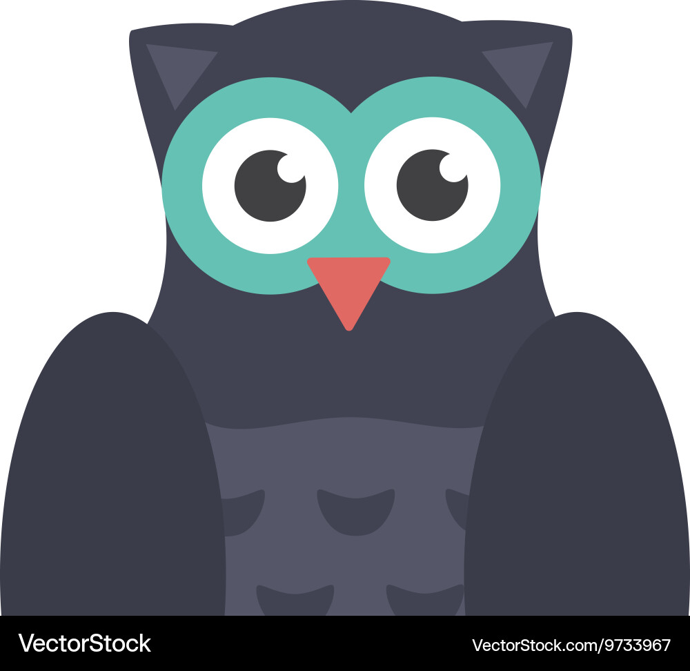 Owl bird icon flat Royalty Free Vector Image - VectorStock
