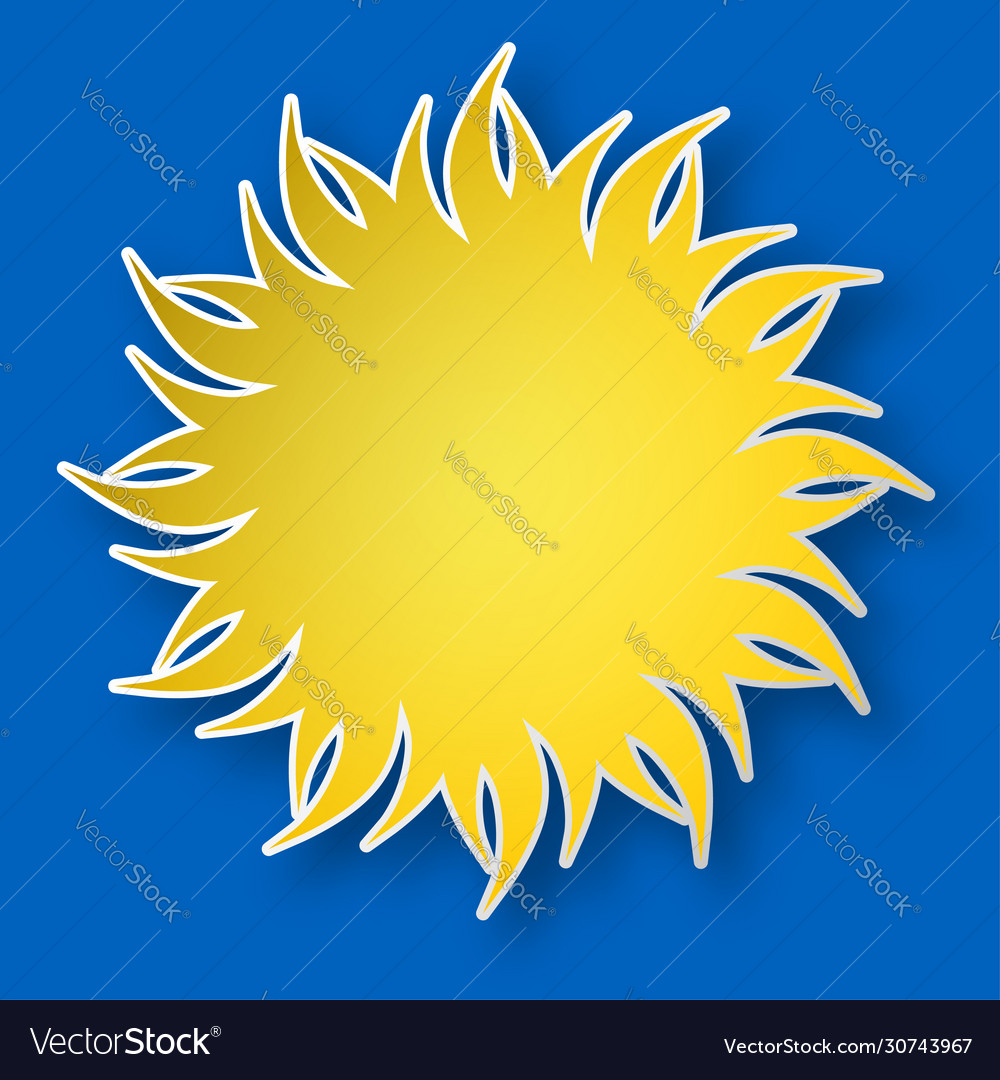 Paper sun on sky Royalty Free Vector Image - VectorStock