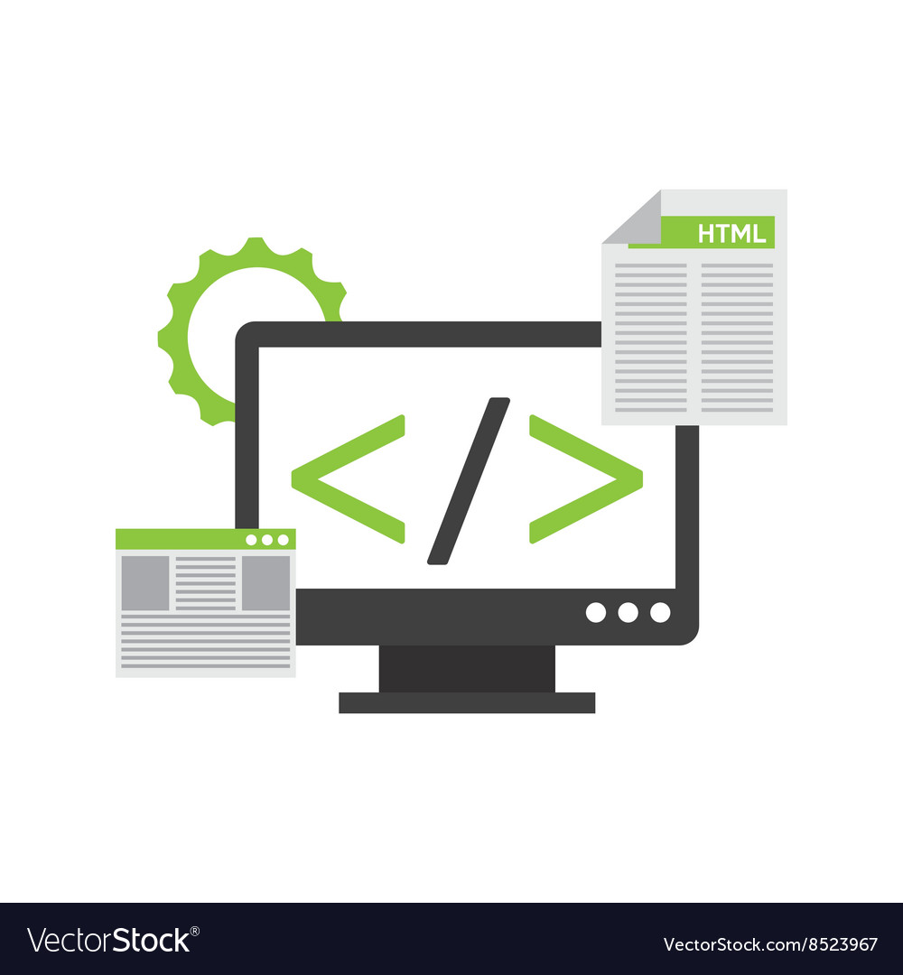 Programming language design Royalty Free Vector Image