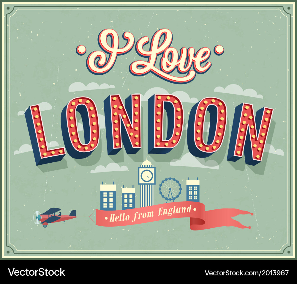 Vintage greeting card from london Royalty Free Vector Image