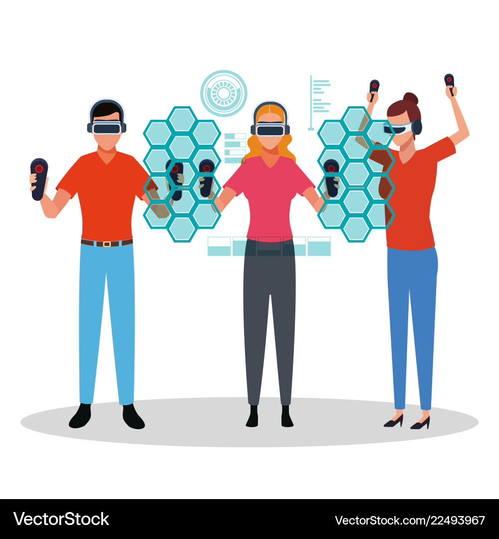 Virtual reality technology Royalty Free Vector Image