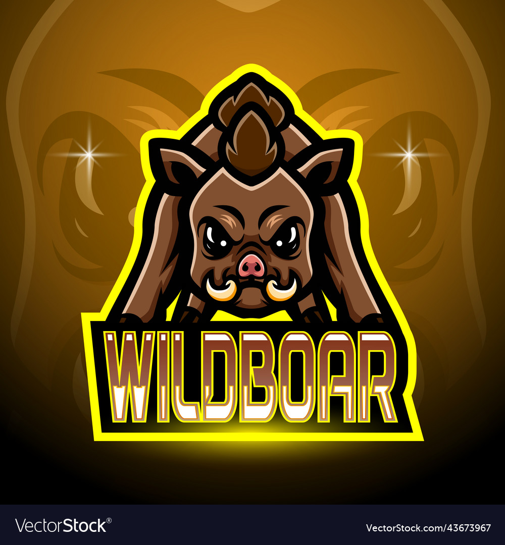 Wild boar esport logo mascot design