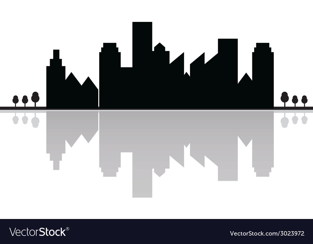 Abstract building silhouettes on a white Vector Image