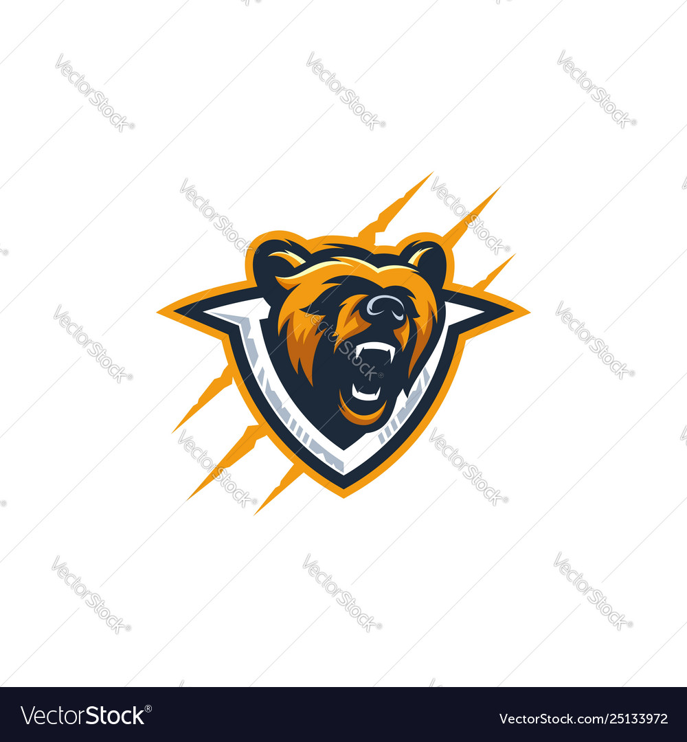 Abstract head bear colorful template vector image Abstract head bear colorful template