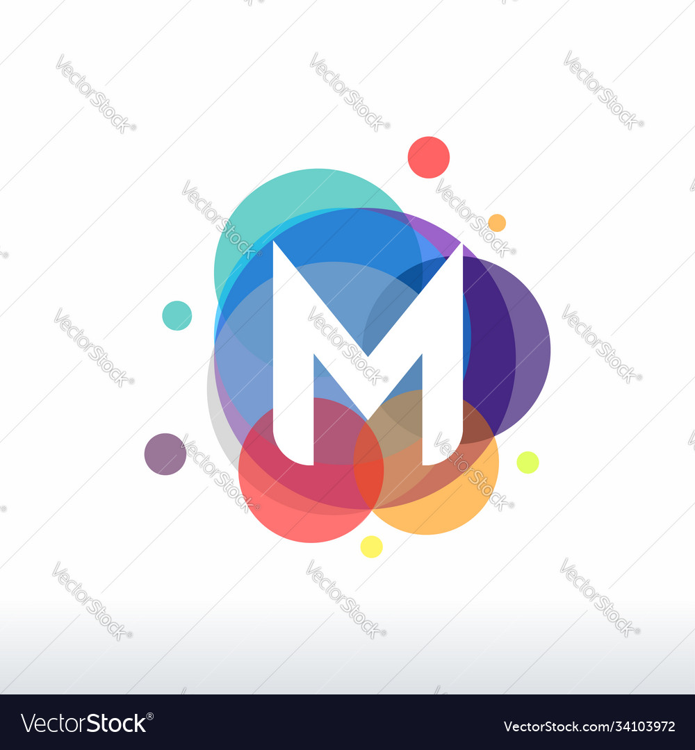 Abstract m initial logo designs concept colorful Vector Image