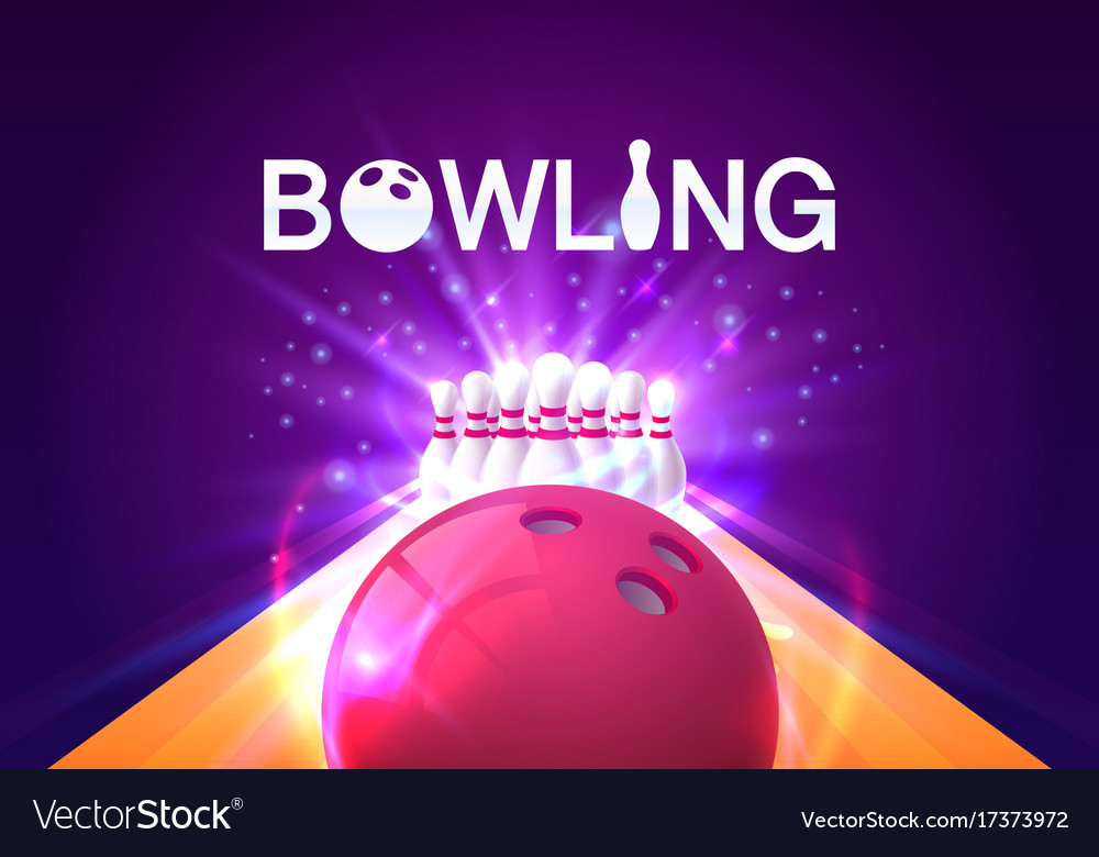 Bowling club poster with the bright background