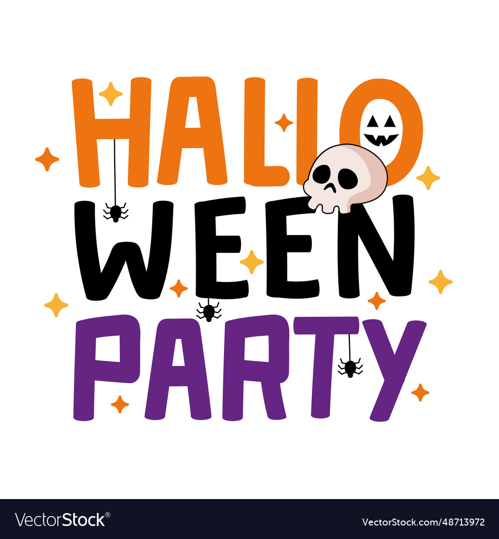 Halloween Party Words Royalty Free Vector Image Halloween Party Words Royalty Free Vector Image
