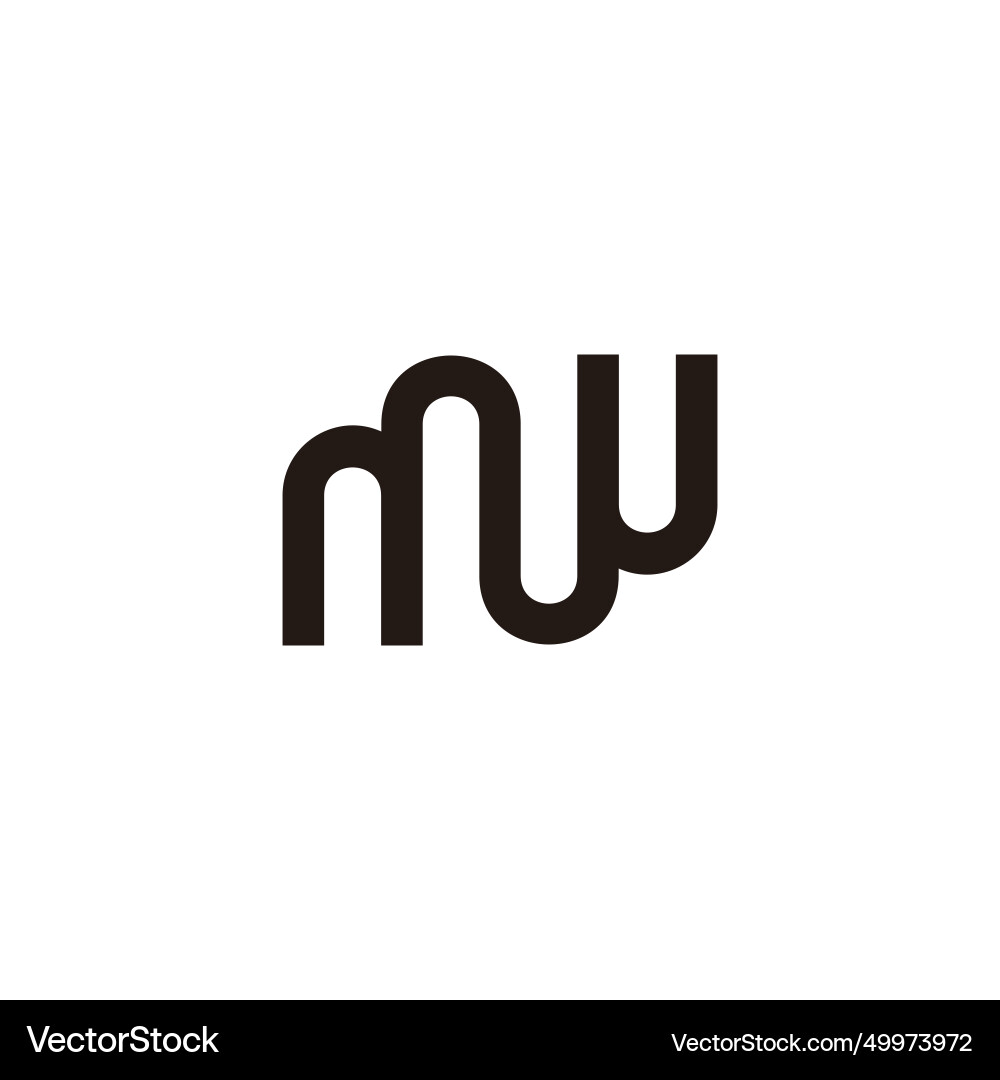 Letter mw loop linked logo Royalty Free Vector Image