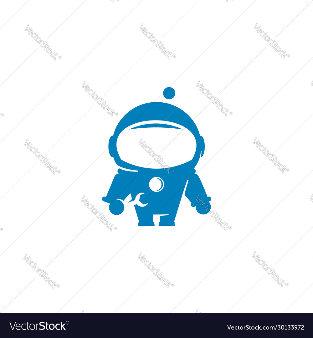 Modern Blue Astronaut Mascot Royalty Free Vector Image