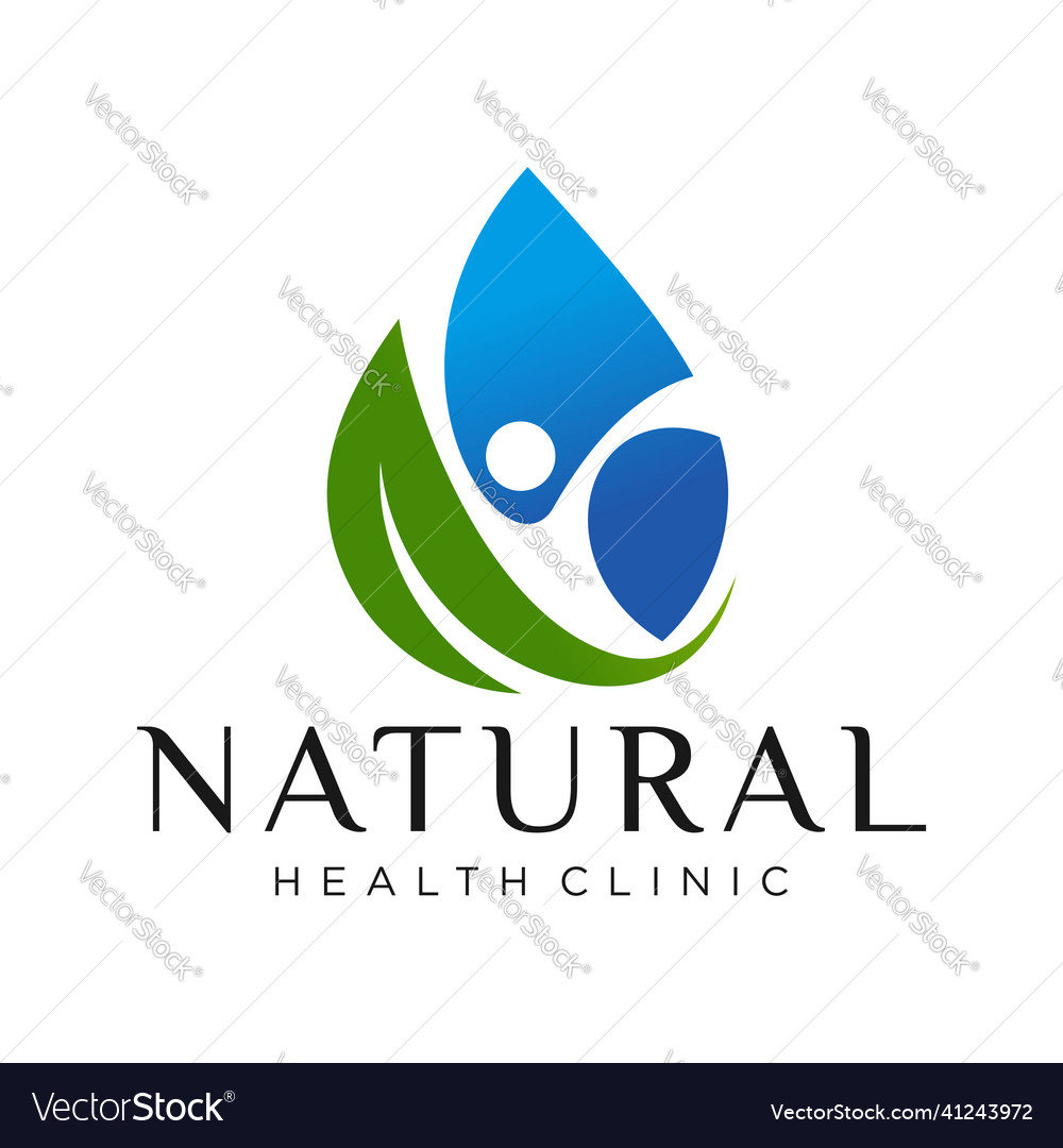 Natural health clinic logo design template Vector Image