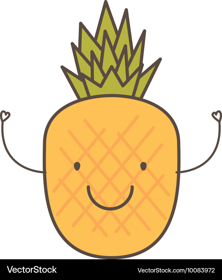 Pineapple fresh fruit icon Royalty Free Vector Image