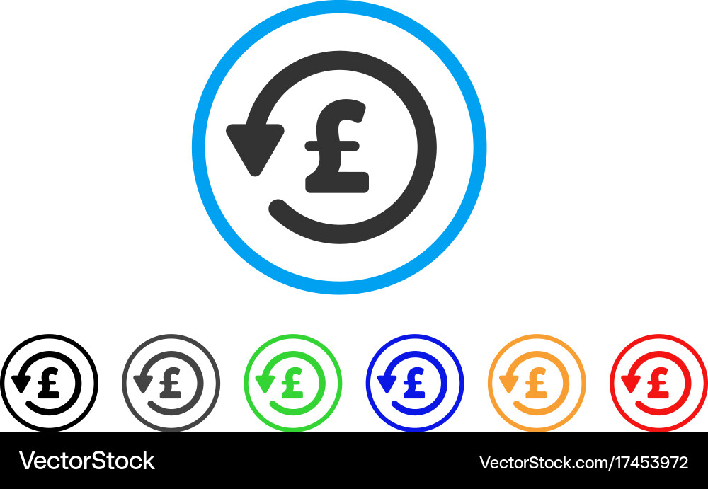 Pound rebate rounded icon Royalty Free Vector Image