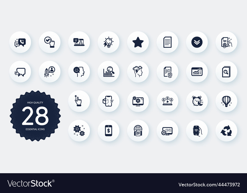 Set of technology icons such as smartphone