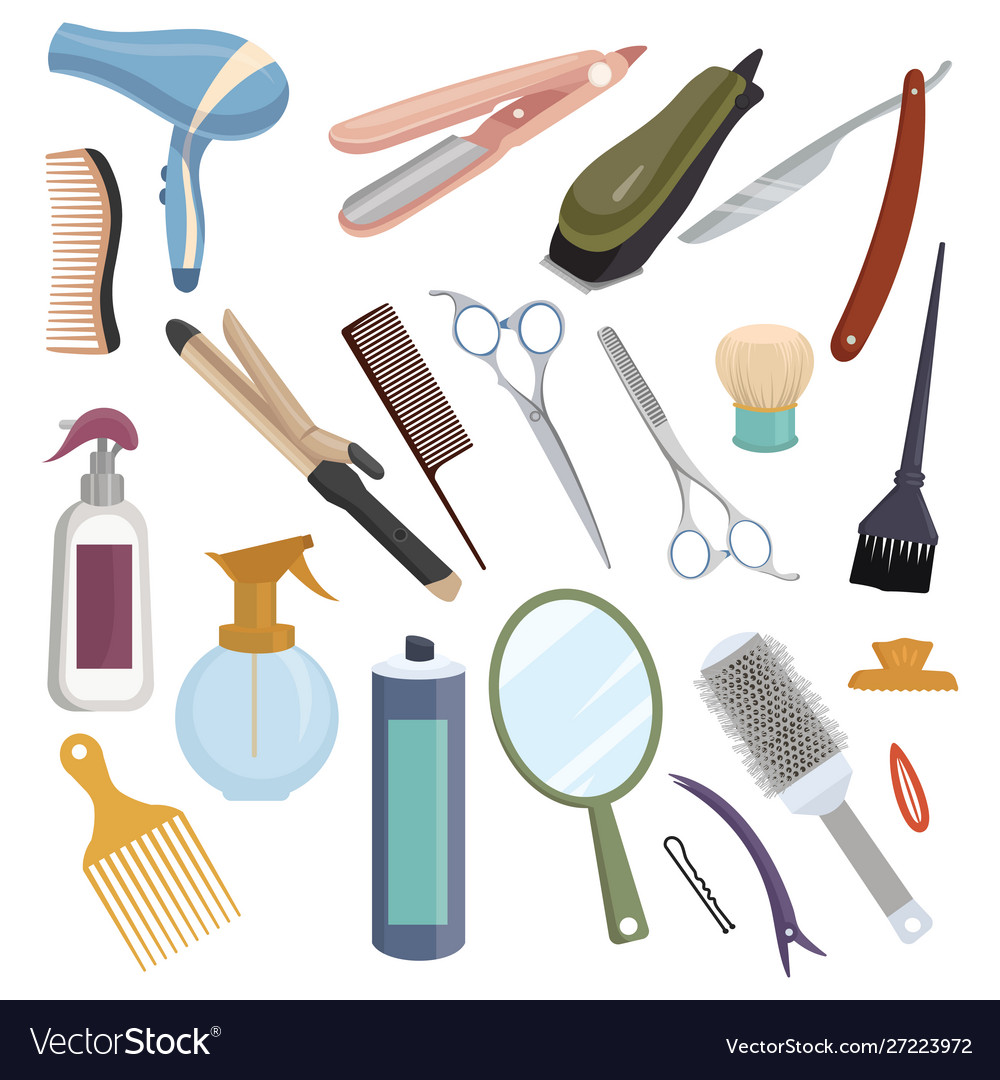 Set tools for hairdresser collection