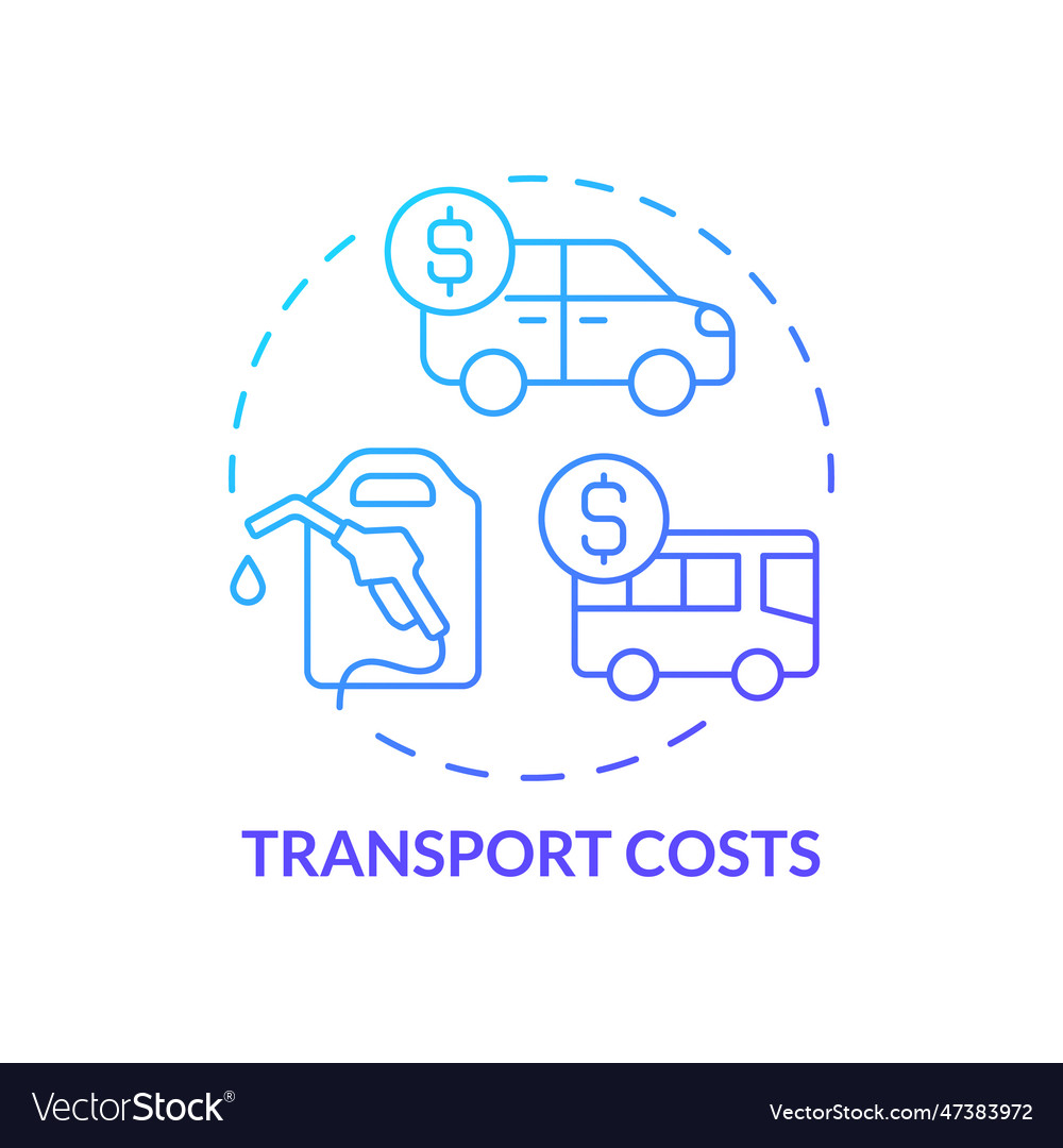 Transport costs blue gradient concept icon