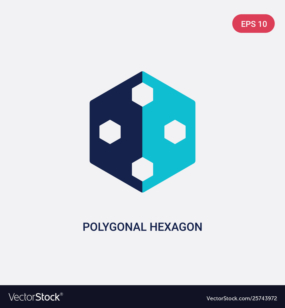 Zweifarbiges polygonales Hexagon-Symbol aus der Geometrie