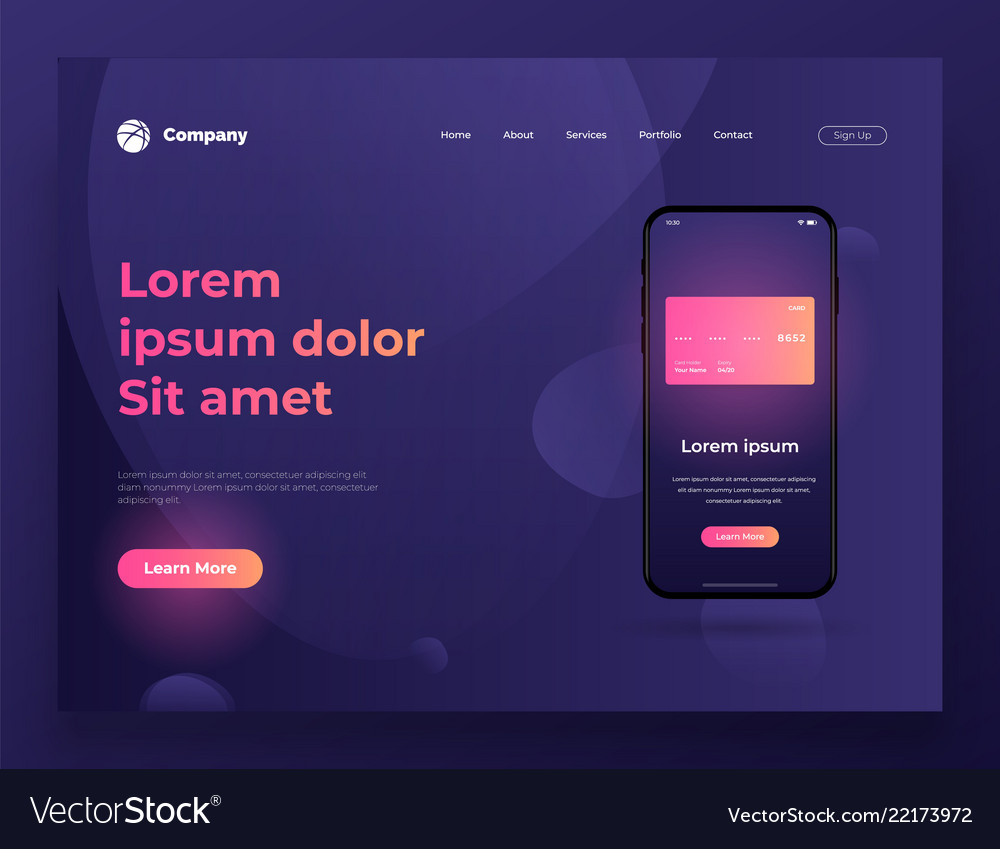 Web page design for website Royalty Free Vector Image