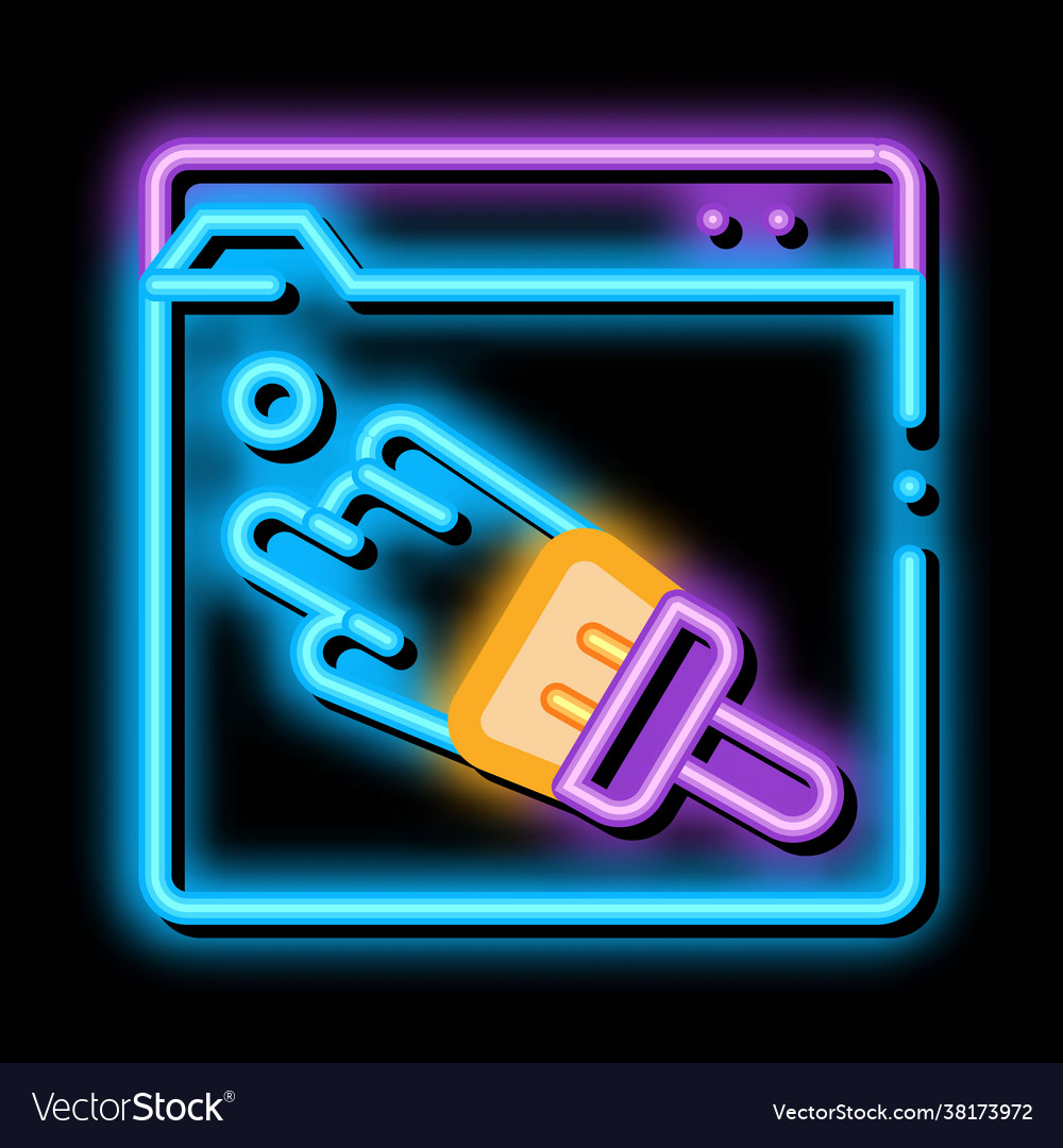 Web site painting neon glow icon