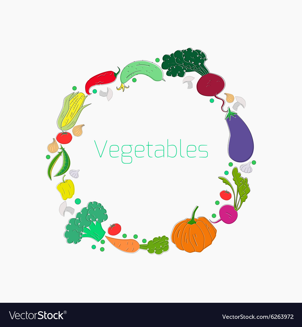 Wreath vegetables circle