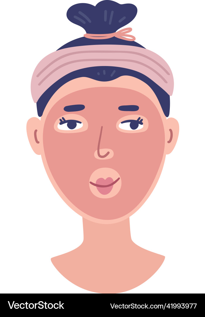 A cute girl with mask on her Royalty Free Vector Image