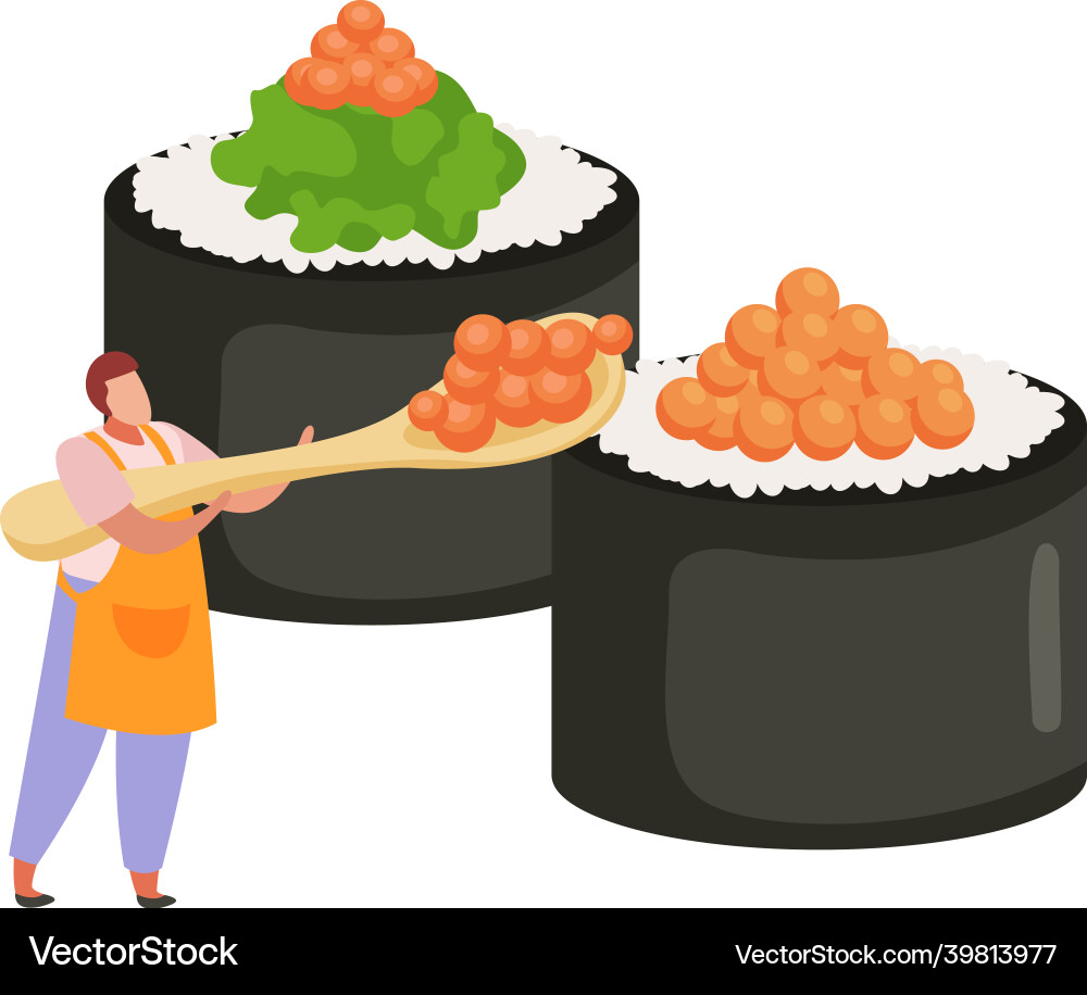 Flat sushi icon Royalty Free Vector Image - VectorStock