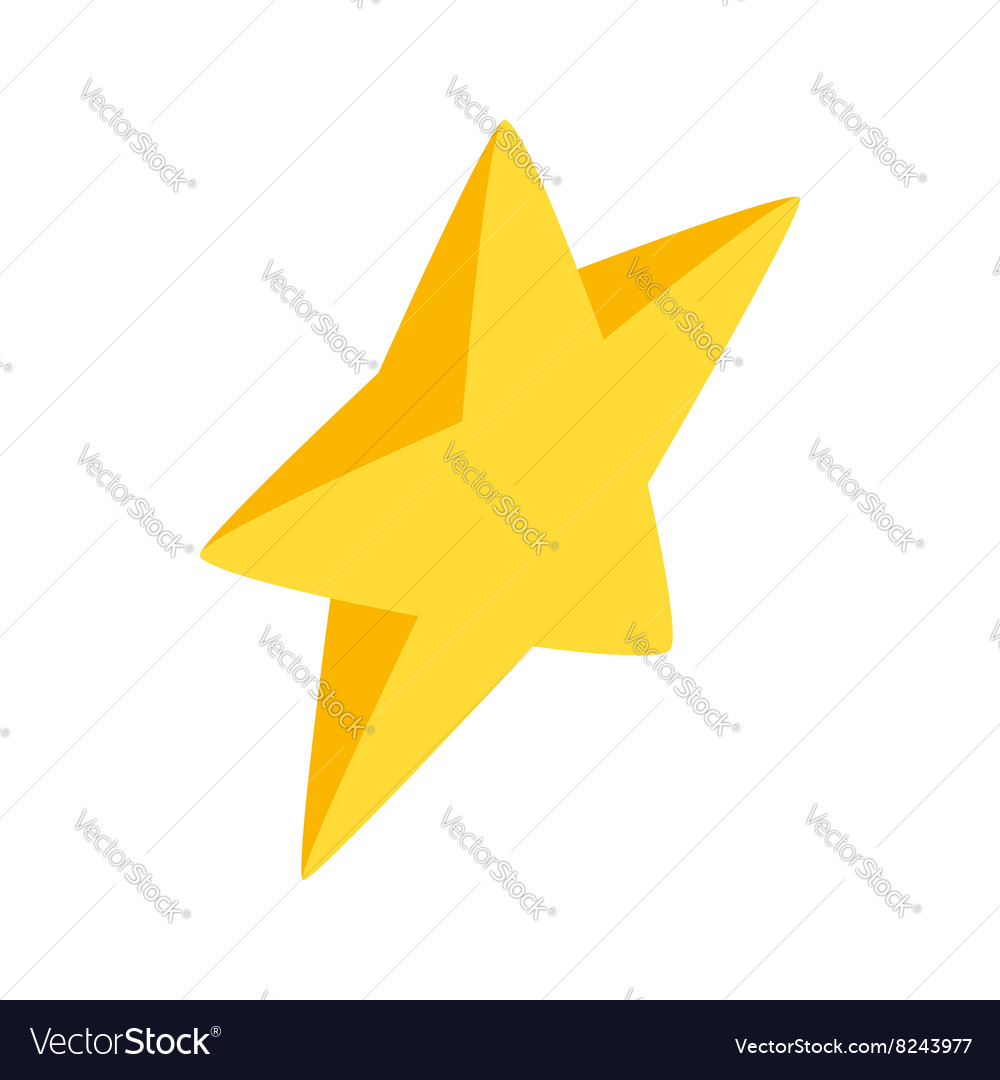 gold star icon isometric 3d style royalty free vector image