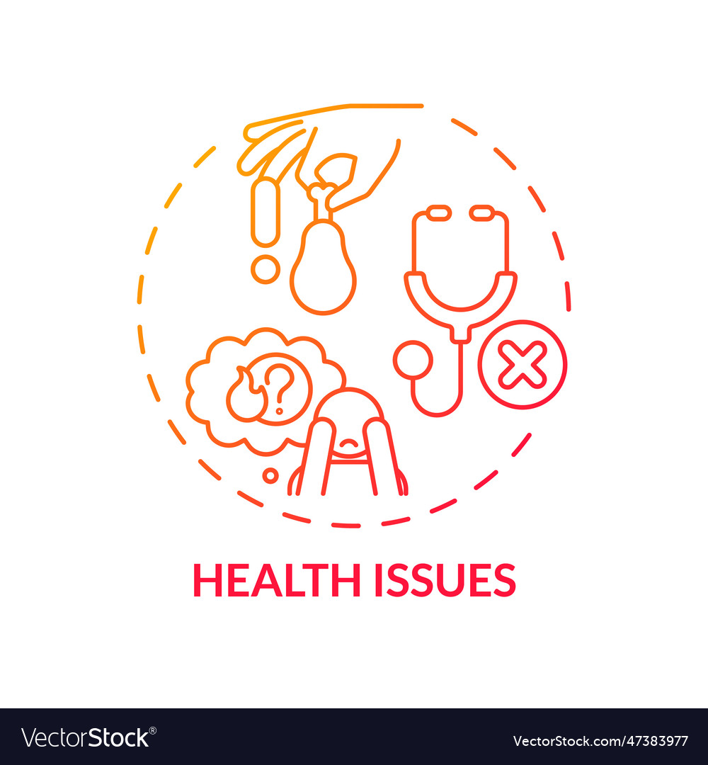 Health issues red gradient concept icon Royalty Free Vector