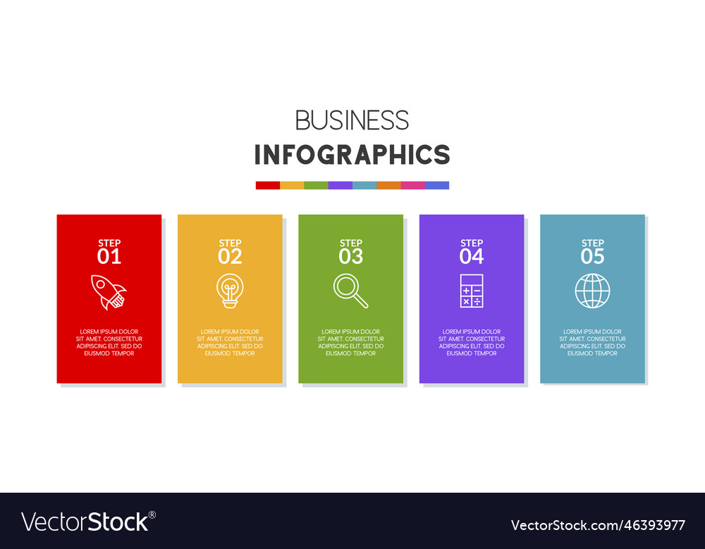 Infographics design template and icons with 5 Vector Image