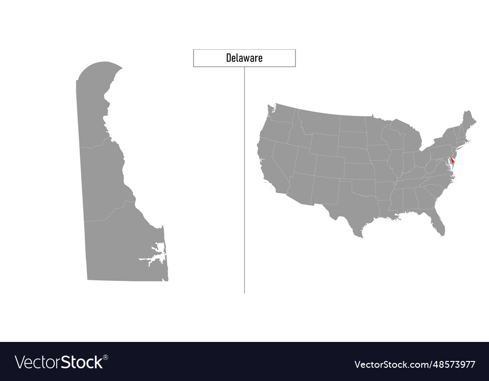 Map of delaware state united states