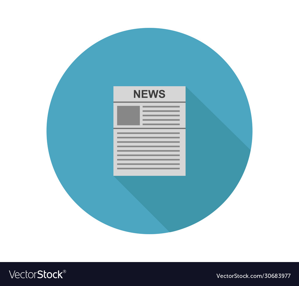 Newspaper icon in on white background Royalty Free Vector