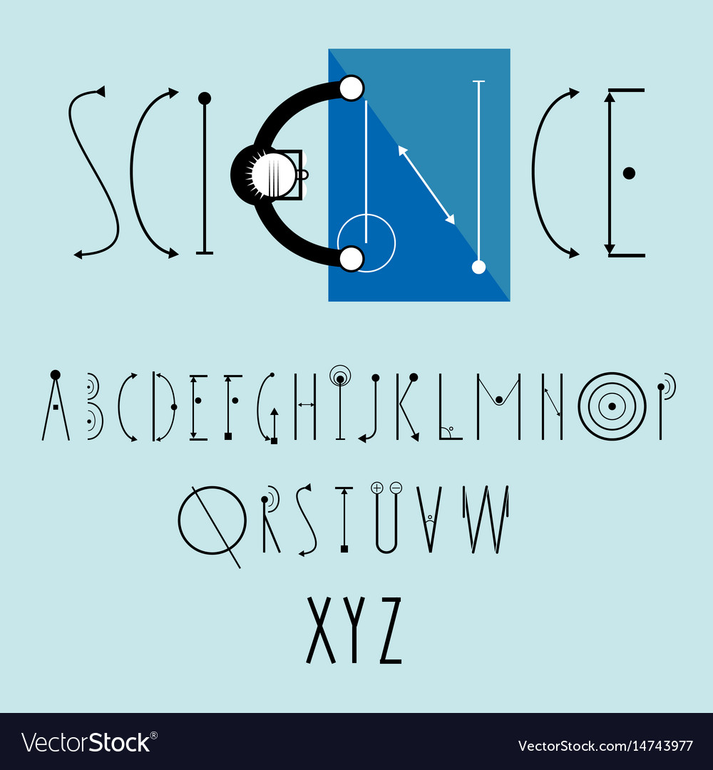 Science logo with decorative font Royalty Free Vector Image