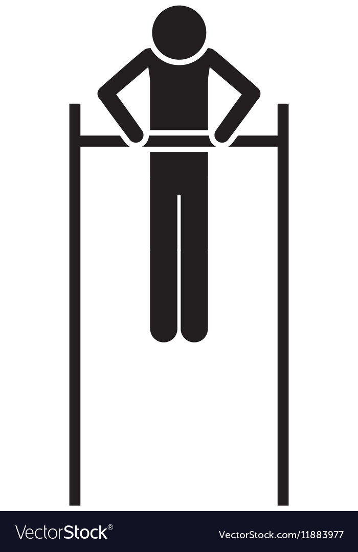 Silhouette monochrome gymnast horizontal bar