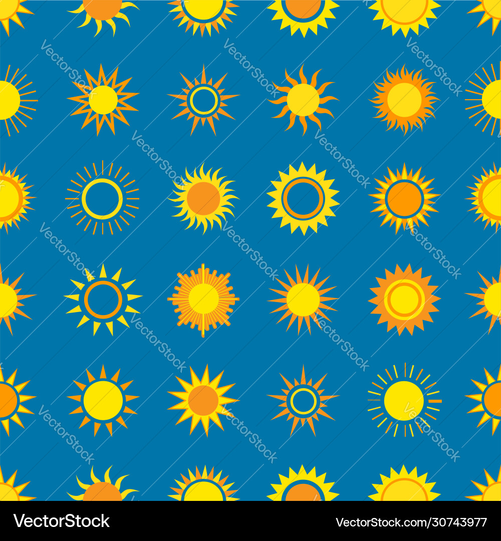 Suns on sky seamless pattern Royalty Free Vector Image