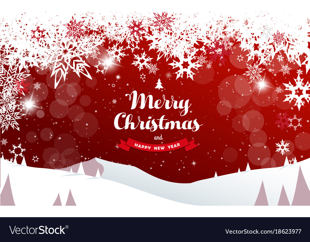 Winter mountain landscape scenery merry christmas Vector Image