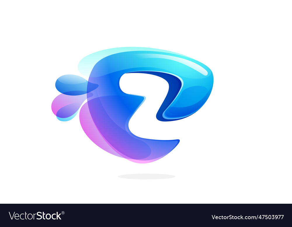 Z letter logo made of spring water and dew drops Vector Image