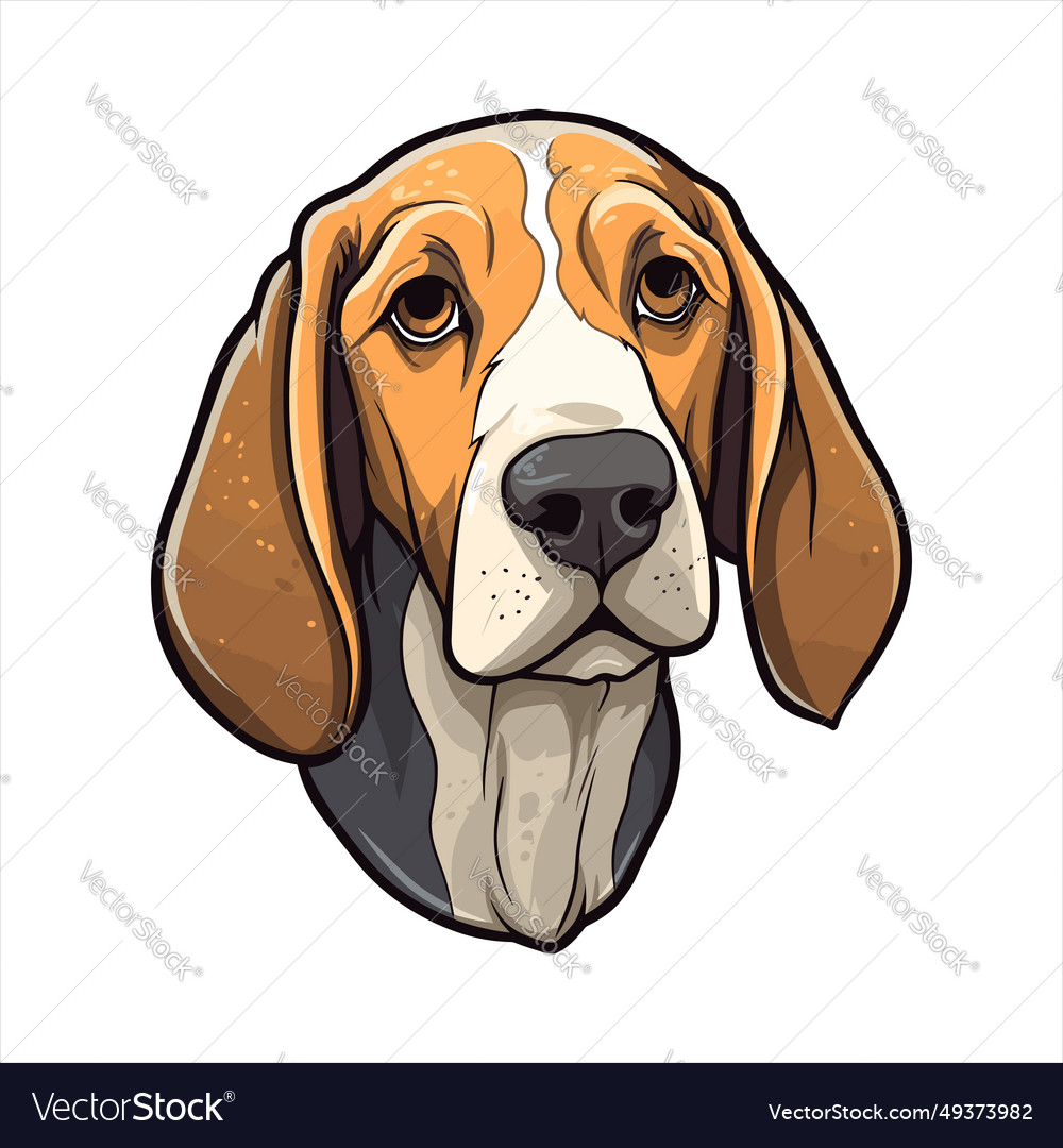 American foxhound dog breed cute cartoon kawaii Vector Image