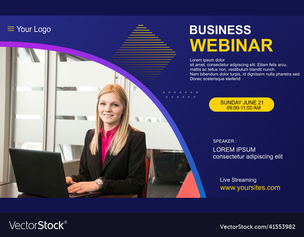 Business webinar template social media post